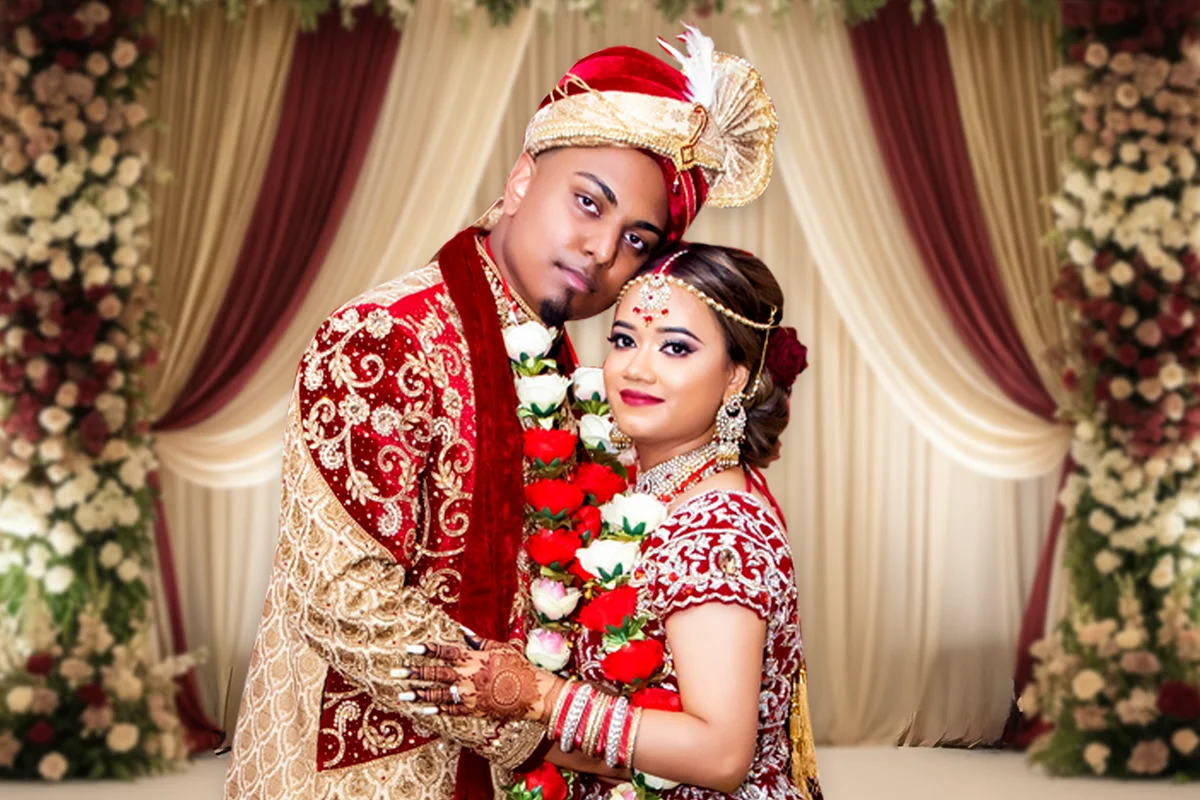 Guyanese wedding couple portrait