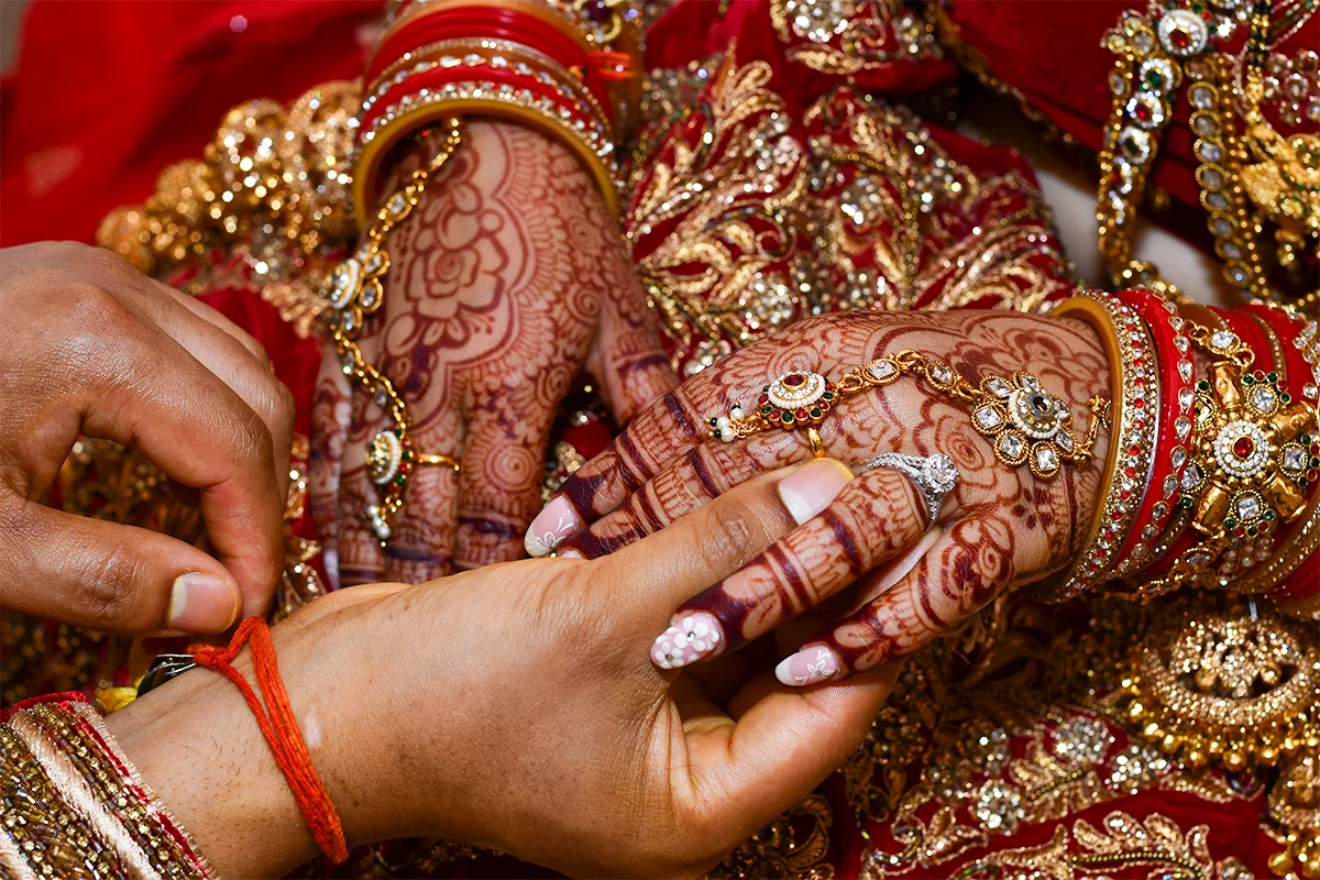 Indian wedding details and rings photographed before the ceremony