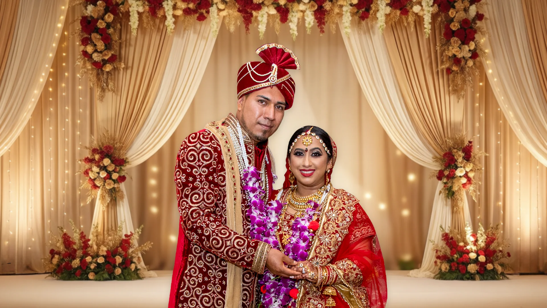 Guyanese wedding couple portrait in New York and New Jersey