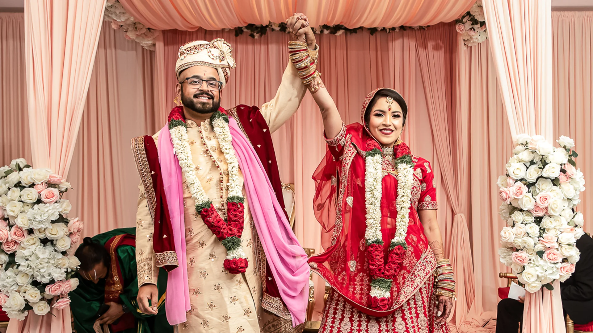 Indian wedding couple photographed during wedding photography and videography coverage in New York and New Jersey