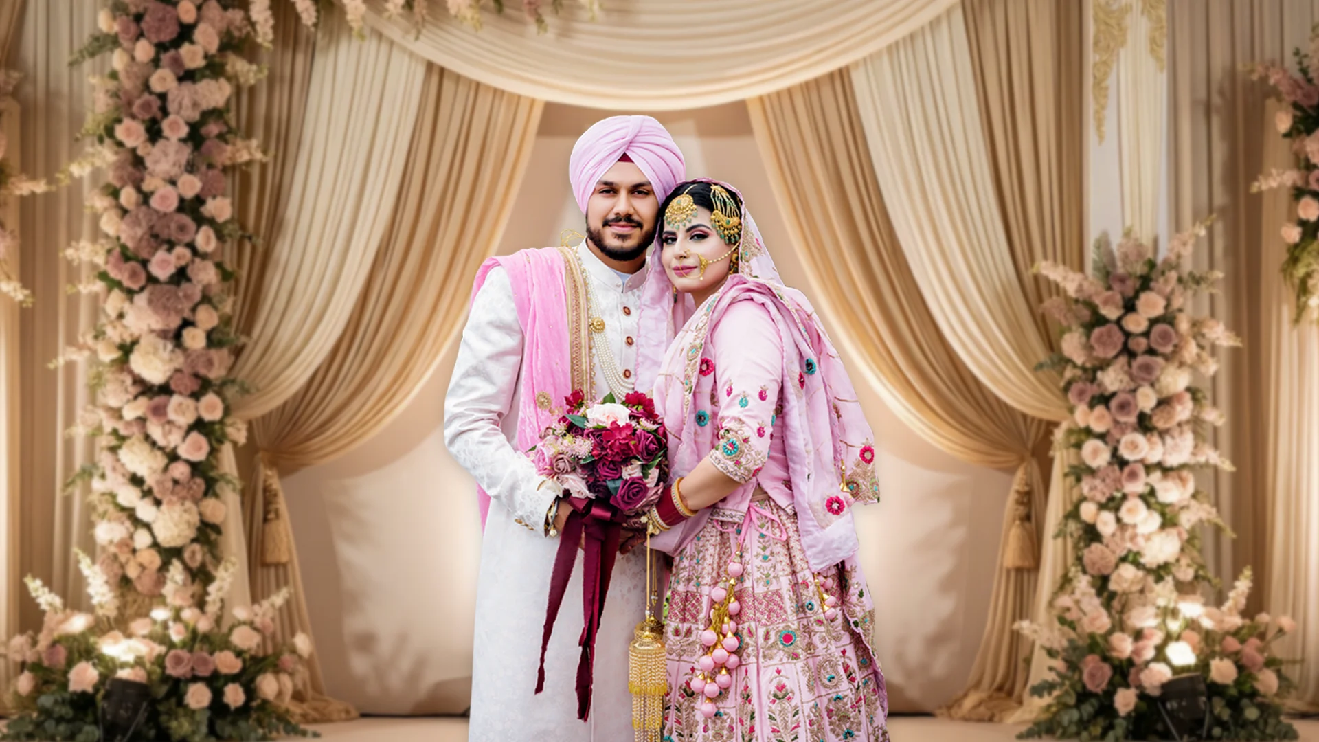 Sikh Anand Karaj ceremony photographed inside a Gurdwara